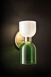 Caterina green and white opal glass wall lamp. Italamp. 