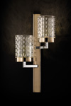 Contemporary wall light 2 lights gold and chrome Quarzo. Italamp. 