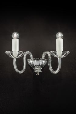 Evoque classic wall lamp in crystal and glass. Italamp. 