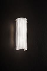 Wall lamp in satin glass and small bronze structure. Italamp. Wall lamp in satin glass and small bronze structure. Italamp.
