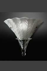White and transparent satin glass wall lamp. Italamp. White and transparent satin glass wall lamp. Italamp.