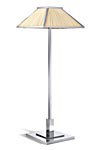 Beverly chrome reading lamp with ivory silk shade. Jacques Garcia. 