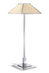Beverly chrome reading lamp with ivory silk shade. Jacques Garcia. 