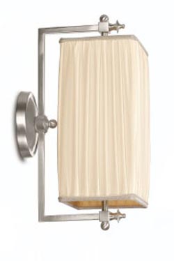 Babylon PM rectangular wall lamp with gilt bronze frame and ivory pleated silk. Jacques Garcia. 