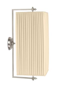 Babylon PM rectangular wall lamp with gilt bronze frame and ivory pleated silk. Jacques Garcia. 