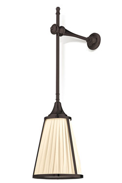 Domitian black lantern and ivory pleated silk wall lamp. Jacques Garcia. 