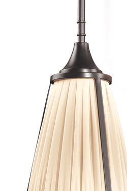 Domitian black lantern and ivory pleated silk wall lamp. Jacques Garcia. 