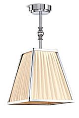 New Dessais suspension en pyramide chrome et soie ivoire. Jacques Garcia. New Dessais suspension en pyramide chrome et soie ivoire. Jacques Garcia.