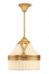 Margot pendant in gilded bronze ivory shade in pleated silk. Jacques Garcia. Margot pendant in gilded bronze ivory shade in pleated silk. Jacques Garcia.