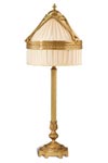 Diderot gilded bronze table lamp and conical shade in ivory pleated silk. Jacques Garcia. 