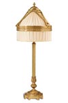 Diderot gilded bronze table lamp and conical shade in ivory pleated silk. Jacques Garcia. 