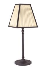 New Rivoli antique bronze table lamp and ivory pleated silk. Jacques Garcia. 