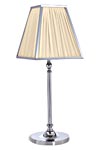 New Rivoli chrome pyramid and ivory pleated silk table lamp. Jacques Garcia. 