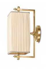 Babylon PM rectangular wall lamp with gilt bronze frame and ivory pleated silk. Jacques Garcia. 