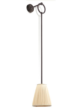 Decebale long wall lamp, black with ivory shade. Jacques Garcia. 