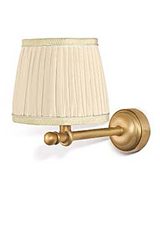 Figaro H wall lamp in gilded bronze and ivory pleated silk lampshade. Jacques Garcia. 
