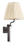 Giuseppe antique bronze wall lamp with ivory pleated silk shade. Jacques Garcia. 