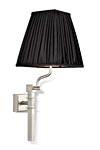 Giuseppe  Satin Silver Bronze and Black Pleated Silk shade wall lamp. Jacques Garcia. 
