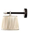 Joseph bronze antique wall lamp and ivory pleated silk lampshade. Jacques Garcia. 