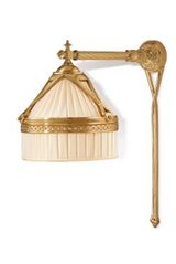 Mathilde large wall sconce in gilded bronze and pleated ivory silk. Jacques Garcia. 