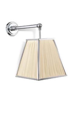 New Arcole pyramid wall lamp in chrome and ivory pleated silk. Jacques Garcia. 