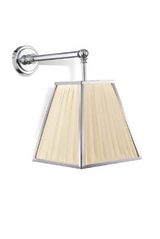 New Arcole pyramid wall lamp in chrome and ivory pleated silk. Jacques Garcia. New Arcole pyramid wall lamp in chrome and ivory pleated silk. Jacques Garcia.