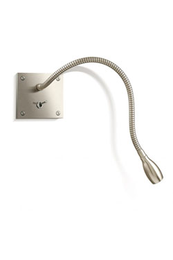 OhLaLa wall lamp with flexible arm in satin silver. Jacques Garcia. 