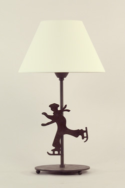 Lampe patineur abat-jour cotonette blanc. JP Ryckaert. 