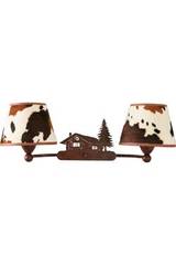 Peau de vache Applique chalet 2 lumières. JP Ryckaert. Peau de vache Applique chalet 2 lumières. JP Ryckaert.