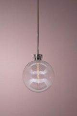 Clear glass bubble and polished nickel ETU pendant. KAIA. Clear glass bubble and polished nickel ETU pendant. KAIA.