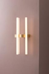MEL satined gold wall lamp 3 vertical neons . KAIA. MEL satined gold wall lamp 3 vertical neons . KAIA.