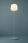  White frosted glass globe floor lamp Afra collection. Karboxx. 