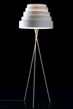 White floor lamp in honeycomb fabric Babel. Karboxx. 