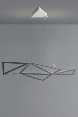 Starlight pendant with graphic design in white aluminum. Karboxx. 