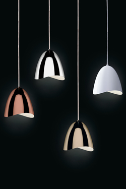 Mirage pendant chrome bell and LED lighting. Karboxx. 