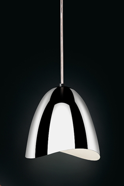 Mirage pendant chrome bell and LED lighting. Karboxx. 