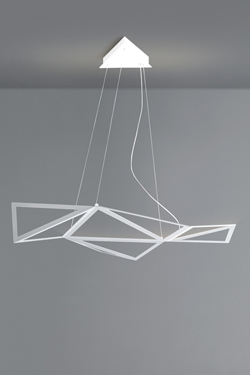 Starlight pendant with graphic design in white aluminum. Karboxx. 