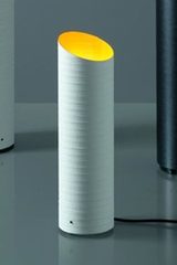 Slice white fiberglass tube table lamp yellow inside 36cm. Karboxx. 
