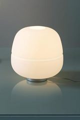 White frosted glass globe table lamp Afra collection . Karboxx. 
