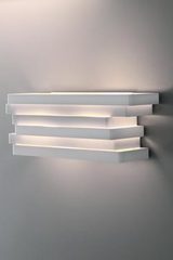 White aluminum wall light with superimposed rectangles Escape - 44cm. Karboxx. 