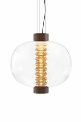 Bolha suspension ronde rétro en verre ambré. kdln. Bolha suspension ronde rétro en verre ambré. kdln.