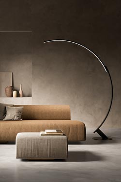 Kyudo large black arch floor lamp. kdln. 