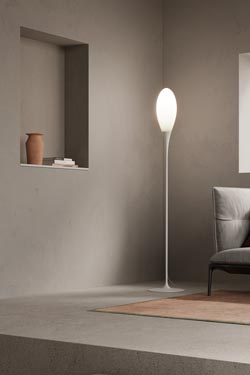 Spillo floor lamp drop white. kdln. 