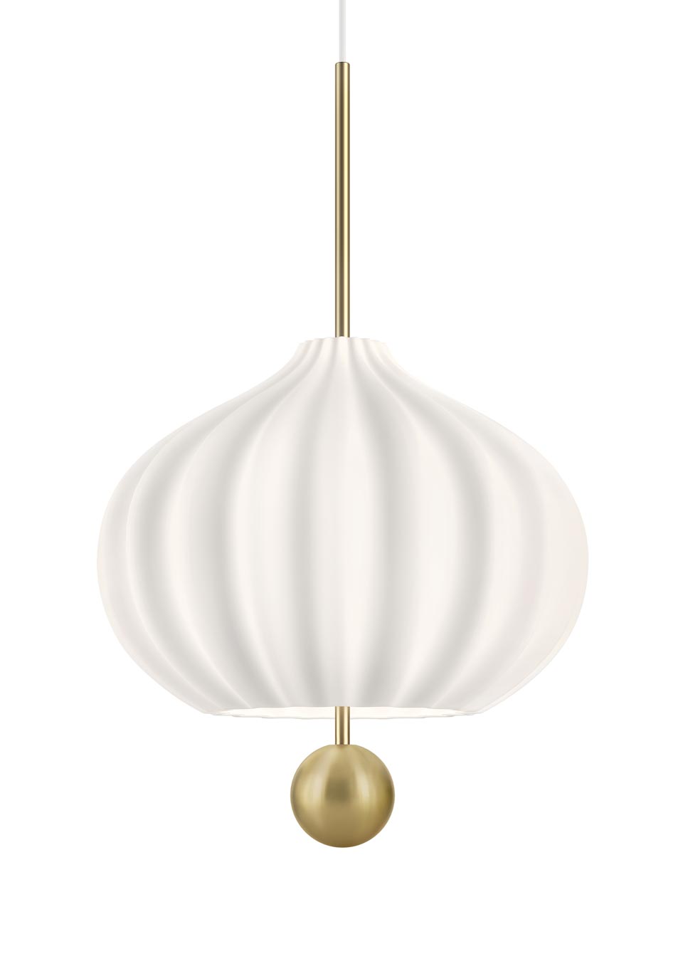 Lilli pendant lamp white opal and gold like a lily. kdln. 