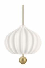Lilli pendant lamp white opal and gold like a lily. kdln. 