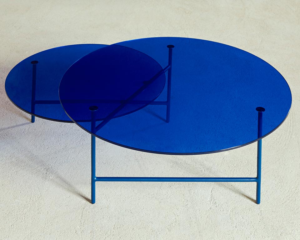 light blue coffee table