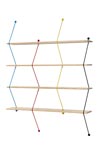 Birch shelf and multi-coloured wire CLIMB. La Chance. 