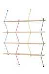 Birch shelf and multi-coloured wire CLIMB. La Chance. 