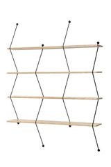 Birch wood shelf and black metal standards. La Chance. Birch wood shelf and black metal standards. La Chance.