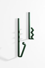Green metal coat hooks - Set of 2 hooks of different shapes. La Chance. 